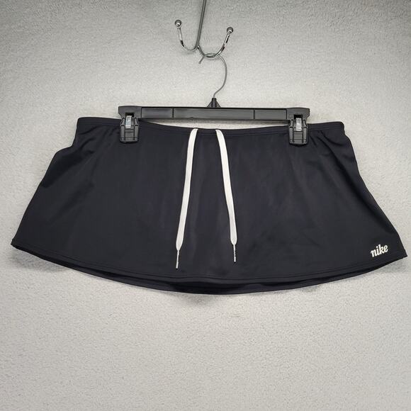 Nike Swim Skirt Womens Size 12 Drawstring Black Swim Bottoms Vacation Beach - Picture 1 of 11